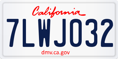 CA license plate 7LWJ032