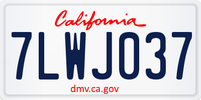 CA license plate 7LWJ037