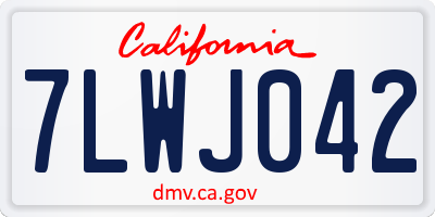 CA license plate 7LWJ042