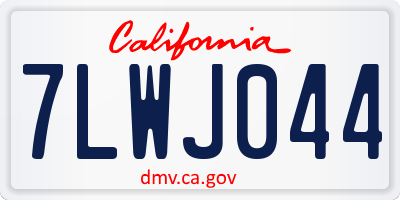 CA license plate 7LWJ044
