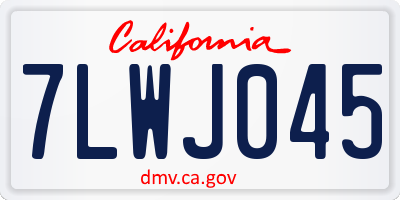 CA license plate 7LWJ045