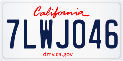 CA license plate 7LWJ046
