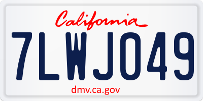 CA license plate 7LWJ049