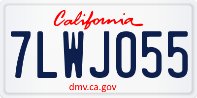 CA license plate 7LWJ055