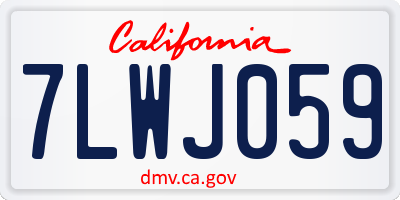 CA license plate 7LWJ059