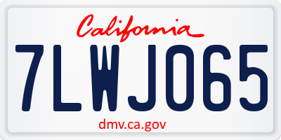 CA license plate 7LWJ065