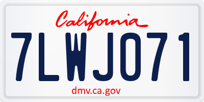 CA license plate 7LWJ071