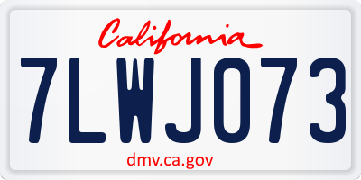 CA license plate 7LWJ073