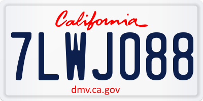 CA license plate 7LWJ088