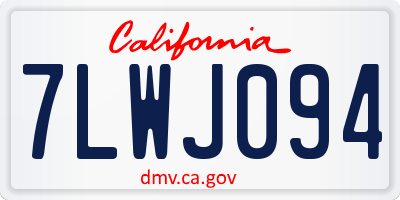 CA license plate 7LWJ094
