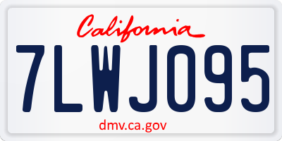 CA license plate 7LWJ095