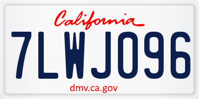 CA license plate 7LWJ096