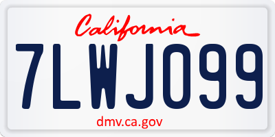 CA license plate 7LWJ099