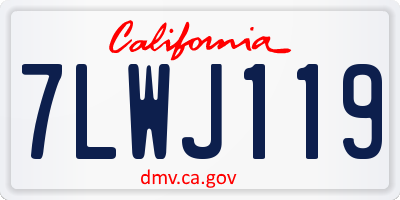 CA license plate 7LWJ119