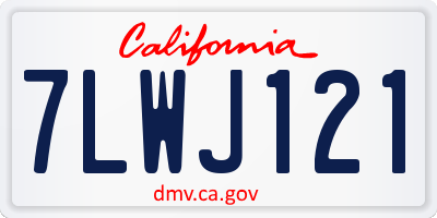 CA license plate 7LWJ121