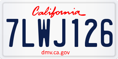CA license plate 7LWJ126