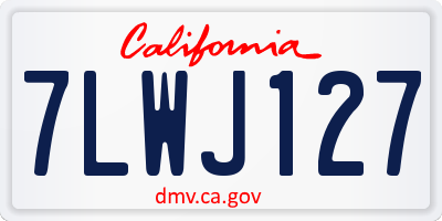 CA license plate 7LWJ127