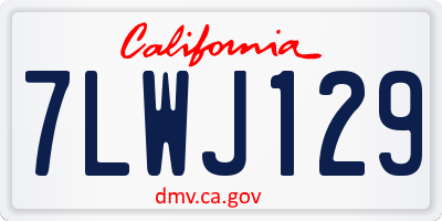CA license plate 7LWJ129