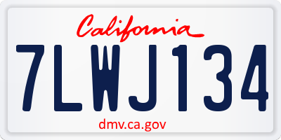 CA license plate 7LWJ134