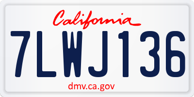 CA license plate 7LWJ136
