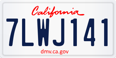 CA license plate 7LWJ141