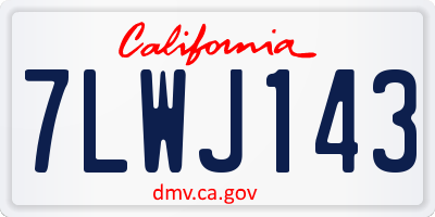CA license plate 7LWJ143
