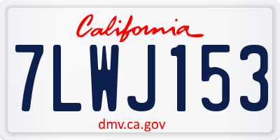 CA license plate 7LWJ153