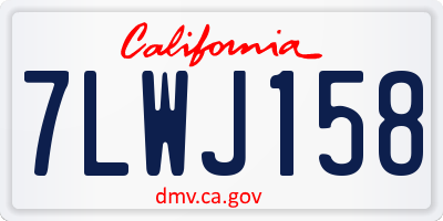 CA license plate 7LWJ158
