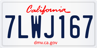 CA license plate 7LWJ167