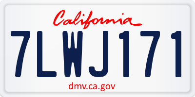 CA license plate 7LWJ171