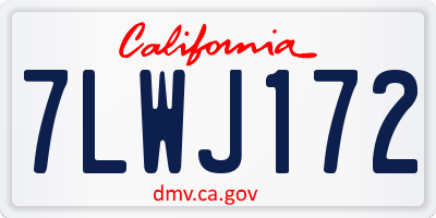 CA license plate 7LWJ172