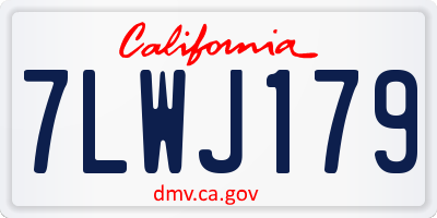 CA license plate 7LWJ179
