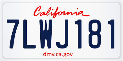 CA license plate 7LWJ181