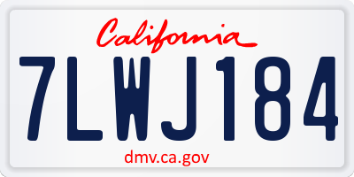 CA license plate 7LWJ184