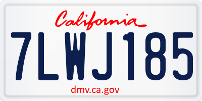 CA license plate 7LWJ185