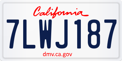 CA license plate 7LWJ187