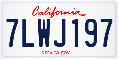 CA license plate 7LWJ197