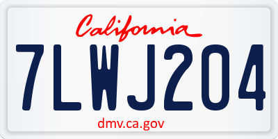 CA license plate 7LWJ204