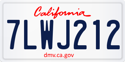 CA license plate 7LWJ212