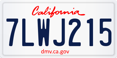 CA license plate 7LWJ215