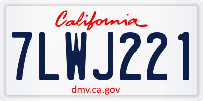 CA license plate 7LWJ221