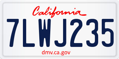CA license plate 7LWJ235