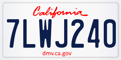 CA license plate 7LWJ240