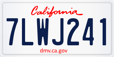 CA license plate 7LWJ241