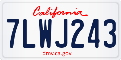 CA license plate 7LWJ243