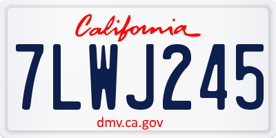 CA license plate 7LWJ245