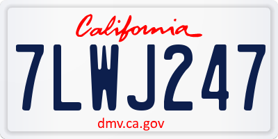 CA license plate 7LWJ247