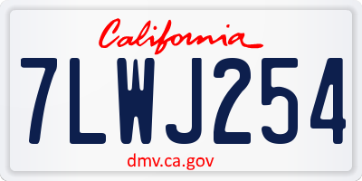CA license plate 7LWJ254