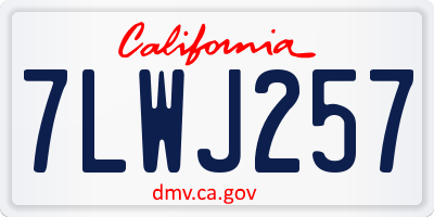 CA license plate 7LWJ257