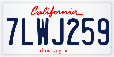 CA license plate 7LWJ259